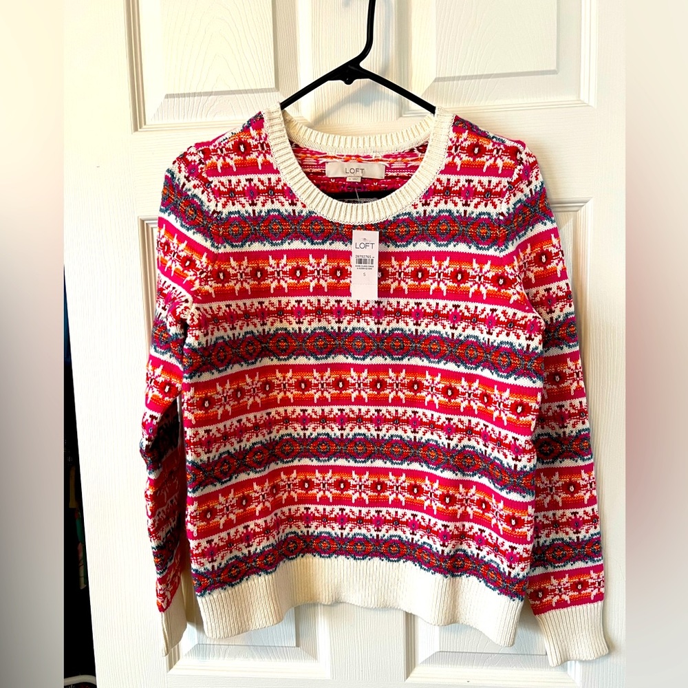 LOFT fair isle sweater NWT size small